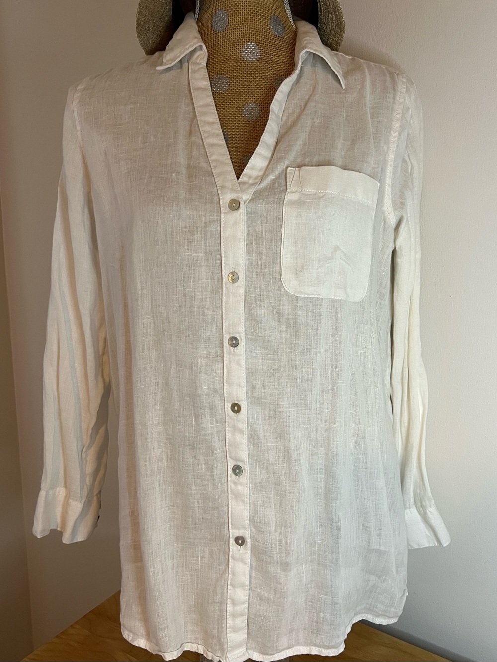 C&C California White Linen Button-Down Shirt